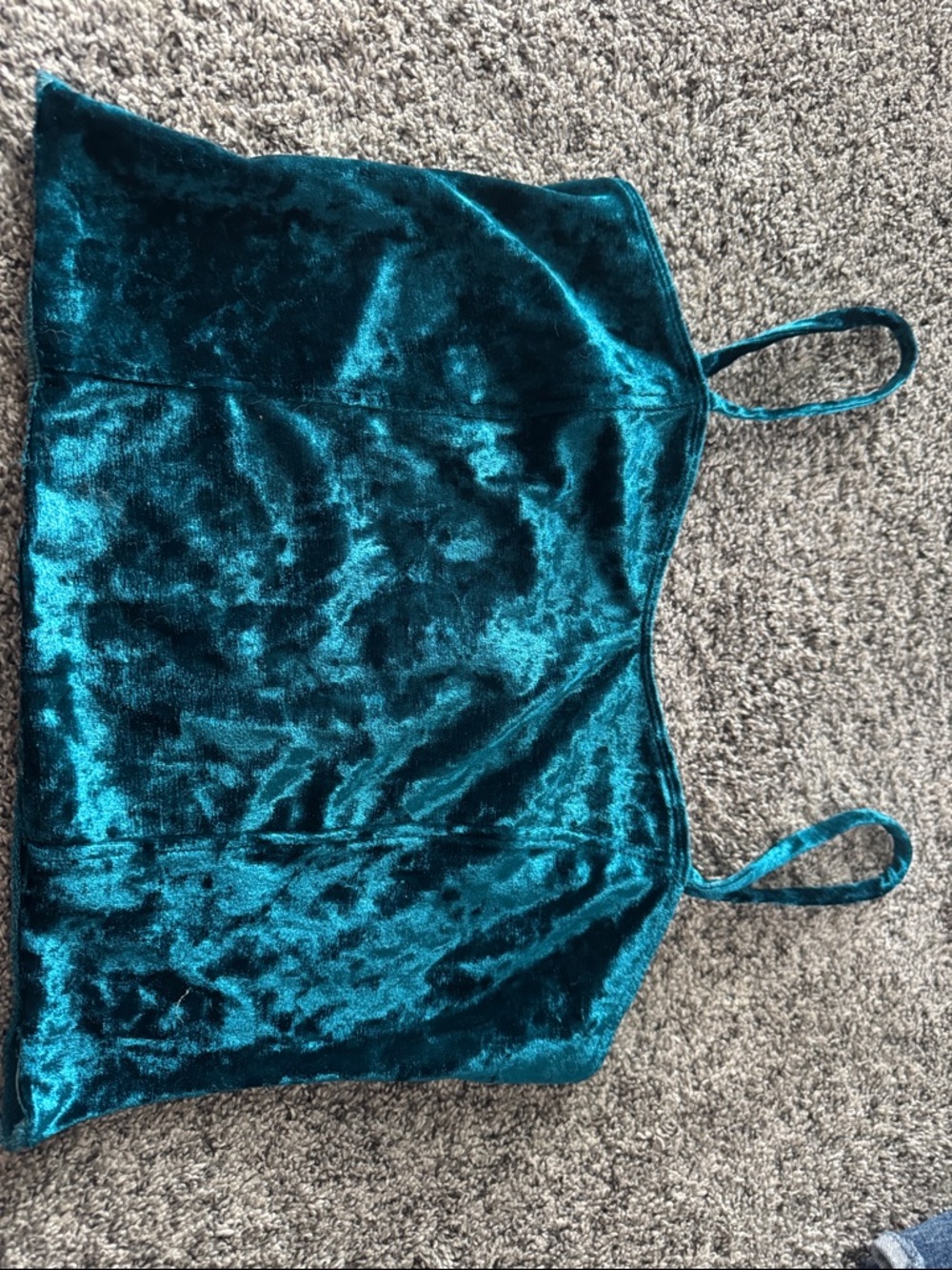 Wet Seal Teal Velvet Cropped Cami